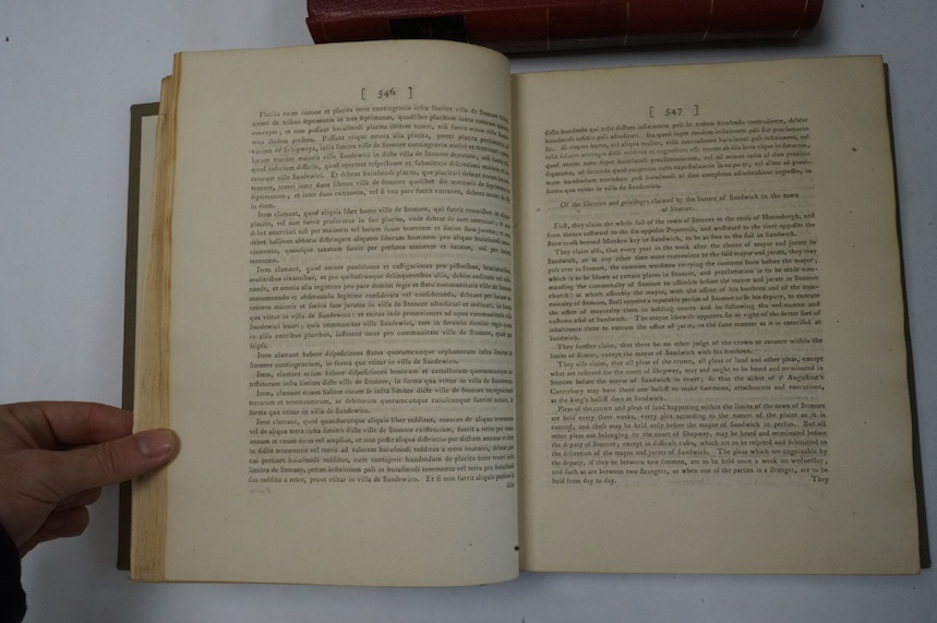 Boys, William - Collections for an History of Sandwich in Kent. With Notes of the Other Cinque Ports and Members, and of Richborough. First Edition (bound as 2 vols). with the numerous engraved plates (some folded, inclu